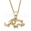 Oro Laminado Fancy Pendant, Gold Filled Style Elephant Design, Polished, Golden Finish, 5.183.018