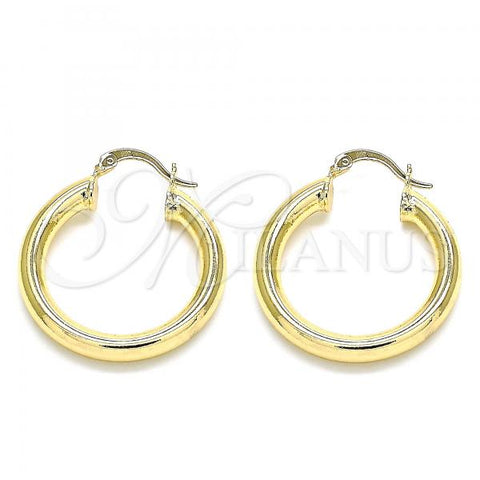 Oro Laminado Medium Hoop, Gold Filled Style Polished, Golden Finish, 02.170.0235.30