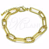 Oro Laminado Fancy Bracelet, Gold Filled Style Polished, Golden Finish, 03.415.0003.07