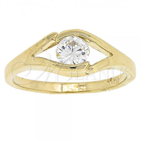 Oro Laminado Multi Stone Ring, Gold Filled Style with White Cubic Zirconia, Polished, Golden Finish, 5.165.031.06 (Size 6)