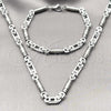 Stainless Steel Necklace and Bracelet, Polished, Steel Finish, 06.363.0062