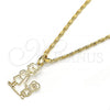 Oro Laminado Pendant Necklace, Gold Filled Style Little Boy Design, Polished, Golden Finish, 04.106.0007.20