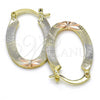 Oro Laminado Small Hoop, Gold Filled Style Polished, Tricolor, 02.102.0061.20