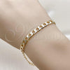 Oro Laminado Basic Bracelet, Gold Filled Style Curb Design, Polished, Golden Finish, 5.222.004.08