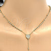 Oro Laminado Thin Rosary, Gold Filled Style Caridad del Cobre and Crucifix Design, Polished, Golden Finish, 09.118.0010.18