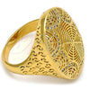 Oro Laminado Multi Stone Ring, Gold Filled Style with White Crystal, Polished, Golden Finish, 01.118.0055.09 (Size 9)