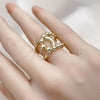 Oro Laminado Elegant Ring, Gold Filled Style Ball Design, Polished, Golden Finish, 01.60.0008