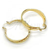 Oro Laminado Medium Hoop, Gold Filled Style Greek Key Design, Polished, Golden Finish, 02.261.0039.35