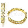 Oro Laminado Huggie Hoop, Gold Filled Style with White Cubic Zirconia, Polished, Golden Finish, 02.204.0018.38