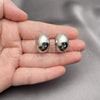 Rhodium Plated Stud Earring, Ball and Hollow Design, Polished, Rhodium Finish, 02.196.0171