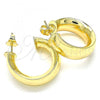 Oro Laminado Stud Earring, Gold Filled Style Polished, Golden Finish, 02.163.0152