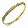Oro Laminado Individual Bangle, Gold Filled Style with White Cubic Zirconia, Polished, Golden Finish, 07.283.0004.04