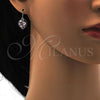 Rhodium Plated Dangle Earring, Heart Design, with Light Rose Swarovski Crystals, Polished, Rhodium Finish, 02.239.0003.5