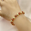 Oro Laminado Fancy Bracelet, Gold Filled Style Ball Design, Polished, Golden Finish, 03.63.2225.3.08