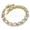 Oro Laminado Tennis Bracelet, Gold Filled Style with White Cubic Zirconia, Polished, Golden Finish, 03.283.0015.08