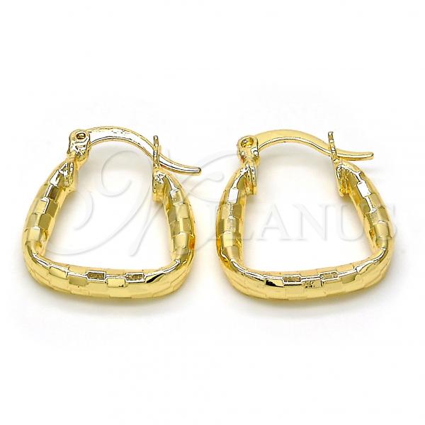Oro Laminado Small Hoop, Gold Filled Style Diamond Cutting Finish, Golden Finish, 02.170.0161.15