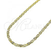 Oro Laminado Basic Necklace, Gold Filled Style Mariner Design, Diamond Cutting Finish, Golden Finish, 04.213.0247.24