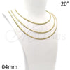 Oro Laminado Basic Necklace, Gold Filled Style Herringbone Design, Polished, Golden Finish, 5.220.002.20