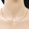 Oro Laminado Basic Necklace, Gold Filled Style Rolo and Ball Design, Polished, Golden Finish, 04.213.0248.16