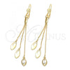 Oro Laminado Long Earring, Gold Filled Style Teardrop Design, with  Cubic Zirconia, Golden Finish, 5.089.003