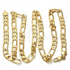 Gold Tone Basic Necklace, Figaro Design, Polished, Golden Finish, 04.242.0019.30GT