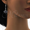 Rhodium Plated Long Earring, with Amethyst Cubic Zirconia and White Micro Pave, Polished, Rhodium Finish, 02.236.0012.7