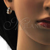 Oro Laminado Huggie Hoop, Gold Filled Style with White Cubic Zirconia, Polished, Golden Finish, 02.156.0138.15