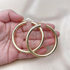 Oro Laminado Large Hoop, Gold Filled Style Hollow Design, Polished, Golden Finish, 02.170.0088.60