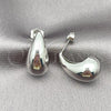 Oro Laminado Stud Earring, Gold Filled Style Teardrop Design, Polished, Rhodium Finish, 02.163.0250.1