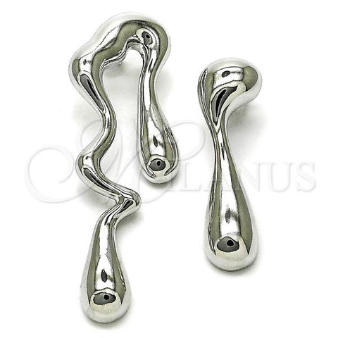 Rhodium Plated Stud Earring, Teardrop Design, Polished, Rhodium Finish, 02.428.0005.1