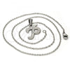 Stainless Steel Pendant Necklace, Initials and Rolo Design, with White Crystal, Polished, Steel Finish, 04.238.0025.18