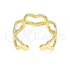 Oro Laminado Toe Ring, Gold Filled Style Heart Design, Polished, Golden Finish, 01.117.0007 (One size fits all)