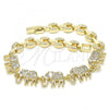 Oro Laminado Fancy Bracelet, Gold Filled Style Elephant Design, with White Cubic Zirconia, Polished, Golden Finish, 03.210.0067.08