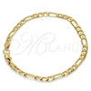 Gold Tone Basic Bracelet, Figaro Design, Polished, Golden Finish, 04.242.0016.09GT