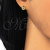 Sterling Silver Stud Earring, Polished, Golden Finish, 02.186.0147