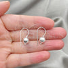 Sterling Silver Dangle Earring, Ball Design, Polished, Silver Finish, 02.395.0024