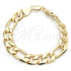 Oro Laminado Basic Bracelet, Gold Filled Style Diamond Cutting Finish, Golden Finish, 03.419.0009.09