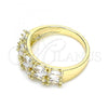 Oro Laminado Multi Stone Ring, Gold Filled Style with White Cubic Zirconia, Polished, Golden Finish, 01.210.0147.09