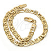 Oro Laminado Basic Anklet, Gold Filled Style Mariner Design, Polished, Golden Finish, 5.222.024.10