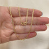 Oro Laminado Basic Necklace, Gold Filled Style Curb Design, Polished, Golden Finish, 04.58.0005.22