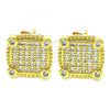 Oro Laminado Stud Earring, Gold Filled Style with White Cubic Zirconia, Polished, Golden Finish, 02.156.0334