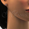 Stainless Steel Stud Earring, Star Design, with Lavender Cubic Zirconia, Polished, Golden Finish, 02.271.0006.9