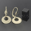 Oro Laminado Dangle Earring, Gold Filled Style Diamond Cutting Finish, Golden Finish, 5.121.013.1