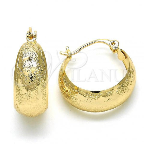 Oro Laminado Small Hoop, Gold Filled Style Matte Finish, Golden Finish, 02.106.0006.20