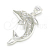 Sterling Silver Fancy Pendant, Dolphin Design, Polished,, 05.398.0053