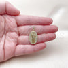 Oro Laminado Religious Pendant, Gold Filled Style San Benito Design, with White Cubic Zirconia, Polished, Golden Finish, 05.156.0207