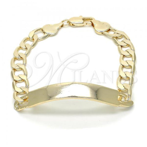 Oro Laminado ID Bracelet, Gold Filled Style Polished, Golden Finish, 03.168.0024.09