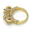 Oro Laminado Multi Stone Ring, Gold Filled Style with White Cubic Zirconia, Polished, Golden Finish, 01.284.0016.07 (Size 7)