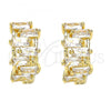 Oro Laminado Huggie Hoop, Gold Filled Style with White Cubic Zirconia, Polished, Golden Finish, 02.210.0080.15