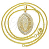Oro Laminado Pendant Necklace, Gold Filled Style Guadalupe Design, Polished, Golden Finish, 04.106.0050.1.20